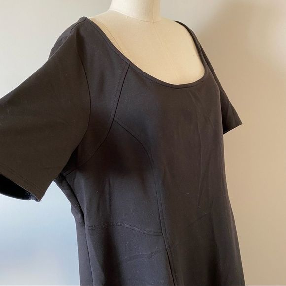 Reitmans Black Scoop Neck Short Sleeve  Fit And Flare Dress - Picture 4 of 9